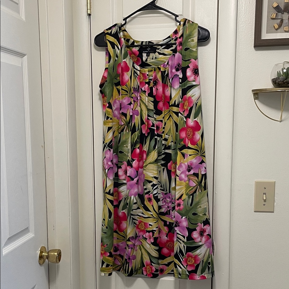 Ronni Nicole Floral Mini Dress - Pink and Green